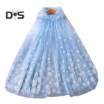 T&uuml;drukute kapuutsiga mantel T&auml;ht Lumehelbed Paabulinnu sulgedest L&auml;bipaistev volangiga t&uuml;ll Lavaetendus Cosplay kost&uuml;&uuml;m Laste riietus Printsess Cape sall