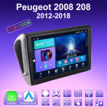 2 DIN Android Carplay Autoraadio Peugeot 2008 208 2012-2018 jaoks Multimeediam&auml;ngija Pea&uuml;ksus Stereo GPS-navigatsioon BT WIFI 2+32GB 1+16GB