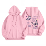 Naiste mood Naiste kerge pikkade varrukatega taskutega pullover Preppy graafiline kapuuts S roosa