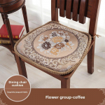 Kohandatud peene tikitud lilledega U-kujulised istmepadjad rihmadega Hiina stiilis puuvillane linane kontori kodu toolipadjad libisemiskindel t&otilde;mblukk 58x58cm