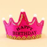 S&uuml;nnip&auml;ev, 1tk, uus s&auml;ra, romaan, s&auml;rav pidu, valgustav beebi du&scaron;ivarustus KingPrincess lastele LED ilus juubelik&uuml;bara ehted happy Birthday punane