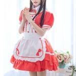 Crossdressing Halloweeni kost&uuml;&uuml;mid meestele Naistele Suures suuruses Sissy Maid Uniform Anime Cosplay Sweet XXXL punane