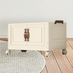 Foldable Storage Cabinet Fashion Portable for Farmhouse Drawing Room Kitchen Beige 1 Layer 45 cm