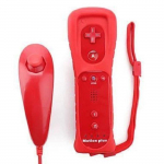 Manette Motion Plus Wii + Nunshuck + Housse Rouge