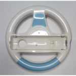 Volant de course blanc et bleu pour WII