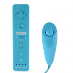 XCSOURCE Motion Plus Set de T&eacute;l&eacute;commande et Nunchuck avec &Eacute;tui en Silicone pour Nintendo Wii Bleu AC1023