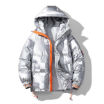 Hongkongi stiilis vabaaja puuvillane mantel meestele, unisex stiil, moesuund, ilus puuvillane mantel, paksendatud sooja kapuutsiga meester&otilde;ivad 3XL gray
