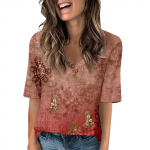 Naiste V-kaelusega T-s&auml;rgid, poolvarrukatega topid, tr&uuml;kitud vabaaja suvised T-s&auml;rgi pluus L sinine