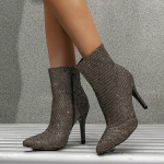 Seksikad terava ninaga lukuga peo &ouml;&ouml;klubi pahkluusaapad naistele 2024 s&uuml;gis talv kristall-strass disain k&otilde;rge kontsaga kingad saapad naistele 35