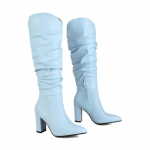 Naiste k&otilde;rge kontsaga saapad s&uuml;gis-talvised uued lihtsad &uuml;hev&auml;rvilised suures suuruses naiste saapad moodsad terava otsaga keskmise toruga saapad 39 sinine