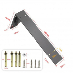 Klambrid M&ouml;&ouml;bel Tugeva kasutusega kronstein Riistvaraklamber Suur metallist riiul Ruumis&auml;&auml;stlik Seinale kinnitatav 8 x kruvid must