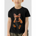 2024 Retro Dog 3D Print Casual Lasteriiete Top T-s&auml;rk Moodne T-s&auml;rk Loomade Laste Poiste riided L&uuml;hikeste varrukatega 120CM
