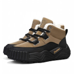 Meeste lumesaapad platvorm vabaajajalatsid talvekarusnahast soojad poolsaapad 39 must