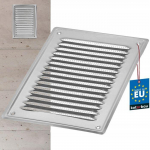 V&otilde;re d'a&eacute;ration KOTARBAU 230 x 165 mm en oks&uuml;deerimata, avec iluv&otilde;re putukavastane korrosioonikindel, argent