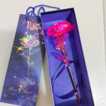 24K Gold Rose koos kinkekarbiga: Helendav kuldfooliumiga kullatud roos Hiina s&otilde;brap&auml;evaks gift box gift bag set roosa punane v&auml;rv