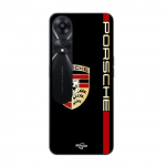 Coque pour Oppo A78 5G PORSCHE logo rouge et dor&eacute;e fond noir Maniacase