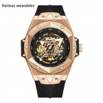 Uus Automaatne Mehaaniline Kvarts &Otilde;&otilde;nes Geomeetriline Kell Moetrend Lahe Meeste Kell Silikoonist Kell