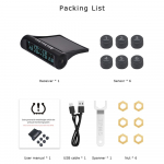 Rehvir&otilde;hu monitooringu LCD-ekraan veoautobusside jaoks, p&auml;ikeseenergia TMPS rehvitemperatuuri h&auml;ires&uuml;steem koos 6 v&auml;lise anduriga Portable