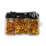 For YAMAHA YZF R1 R1M R15 R25 R3 R6 R125 R15 R25 MT-07 MT-09 MT-10 FZ6 FZ8 Mootorratta CNC t&auml;ieliku kinnituspoldi komplektid kere kruvid oranž