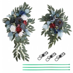 2 tk/komplekt Swag Kaaredekoratsioon Kunstlill Eukal&uuml;pt Pajulehed V&otilde;lstaime Silt Lill Pulmavastuv&otilde;tu Taust Lauakaunistus sinine