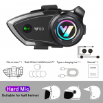 Y80 Mootorrattakiiver Intercom Bluetooth Peakomplekt Kahekordne 1000m Intercom K&auml;ed-vabad M&uuml;rasummutus Veekindel Bluetooth Peakomplekt
