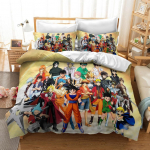 Anime Dragon-Ball Voodipesukomplekt, Anime 3D Draakoni Tekikott, Teki- ja padjakomplekt Super Saiyan voodipesukomplekt 200x200cm 3pcs