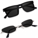 Sheomy Combo pakkumise pakk ristk&uuml;likukujulisi retro vintage kitsaid p&auml;ikeseprille naistele ja meestele V&auml;ikesed kitsad ruudukujulised p&auml;ikeseprillid UV-kaitseprillid- 5L-6075-6B9X