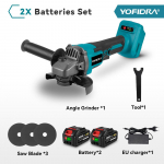 YOFIDRA 125mm harjadeta elektriline nurklihvmasin &ndash; 3 k&auml;iguga juhtmevaba l&otilde;ikamis- ja lihvimist&ouml;&ouml;riist puidut&ouml;&ouml;tlemiseks Makita 18V akule 2 Battery