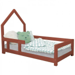 Lit cabane enfant POPPI 80 x 160 rouge brique 2