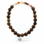 Bracelet - A Bijoux - Quartz rutile rouge - Perles bois 8 mm - Fabriqu&eacute; en France - Mixte