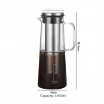 1000/1400ML Klaasist k&uuml;lmpruulitud kohvikann filtriga 4-8 tassile Veepudel Ekstraheeritud Espressokohvimasin Mahlukann koju