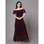 Naiste Maxi Veinipunane Pikkade L&uuml;hikeste Varrukatega Kleit Peoriided Top Georgette Kurta Kleit VF-1872c XL