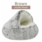 Mugav magamiskott Cat Nest Kennel Pehme pl&uuml;&uuml;s, soojendatud pikk pl&uuml;&uuml;s, suletud &uuml;mmargune kassipadi v&auml;ikese lemmiklooma soojas hoidmiseks lemmiklooma voodi 40cm