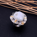 Rainbow Moonstone 925 Sterling Silver Two Tone Jewelry Ring Size 9 n4l98