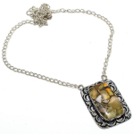 Bumble Bee Jasper Handmade 925 Sterling Silver Jewelry Necklace 18 c8g26