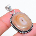 Brown Solar Quartz Handmade 925 Sterling Silver Jewelry Pendant 1.65 h4b29