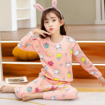 Laste termiline pidžaamakomplekt: Unisex, &uuml;mara kaelusega, pluss samet, paksendatud s&uuml;giseks ja talveks. 160 cm