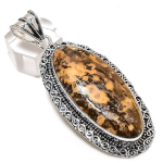 Natural Ocean Jasper Gemstone 925 Sterling Silver Jewelry Pendant 2.84 k0y21