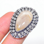 Natural Golden Rutile Gemstone 925 Sterling Silver Jewelry Ring Size 8.5 p4i22