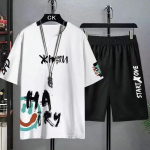 Komplekt meestele T-s&auml;rk Meeste suvine vaba aja &uuml;likond Trendprintimine L&uuml;hikeste varrukatega T-s&auml;rk Suures suuruses l&uuml;hikesed p&uuml;ksid kaheosaline &otilde;ue&uuml;likond S