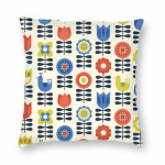 Orla Kiely Mitme varrega ja linnuga padjakate Skandinaavia lilleline p&otilde;randapadjakate elutoa diivanile, padjap&uuml;&uuml;r, kodukujundus 45x45cm