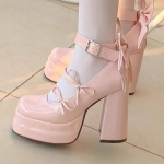 2025 Korea &uuml;mmarguse ninaga veekindlad Mary Jane platvormkingad magusa lipsuga Size 36 roosa