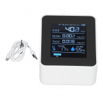 5 &uuml;hes &otilde;hukvaliteedim&otilde;&otilde;tur Bluetoothi rakendus S&uuml;sinikdioksiidi detektor USB laadimine TVOC Temperatuur