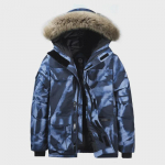 Meeste suur v&auml;lis&otilde;hu udusulgedest jope karusnahast kraega - Paks, soe, kapuutsiga, noorte stiil 7XL sinine/kamuflaaž