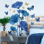 V&auml;rviline lilleline ripplamp Linnu seinakleebis Magamistoa Elutoa Sissep&auml;&auml;su Kodu Taustakaunistus Isekleepuv 29*22cm 30*90cm