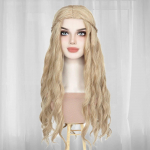 S&uuml;nteetiline pikk blond pruun segatud laineline valge kuninganna Anime Cosplay parukas Halloweeni j&otilde;ulukooli t&auml;nup&uuml;hadeks 24inches