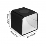 25/30 cm fotostuudio valguskast Kokkupandav mini kaasaskantav pehme kast Sisseehitatud valgus 6-v&auml;rvilise taustadekoratsiooniga pildistamiseks 25CM