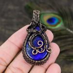 Lapis Lazuli Handmade Copper Wire Wrap Jewelry Pendant 2.36 v9r40