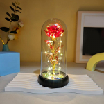 1 Komplekt Helendav Pulma Galaktika Roosi Dekoratsioon Kunstlilled LED Punane Roos S&otilde;brap&auml;eva Kingitus Roos Akr&uuml;&uuml;lkuplis Stend