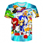2025 MINISO Suvine uus stiil Sonic T-s&auml;rk Lasteriided Poiste multikas M&auml;ng Sonic Poiste riided Laste T-s&auml;rk Riietus T&uuml;drukutele 130